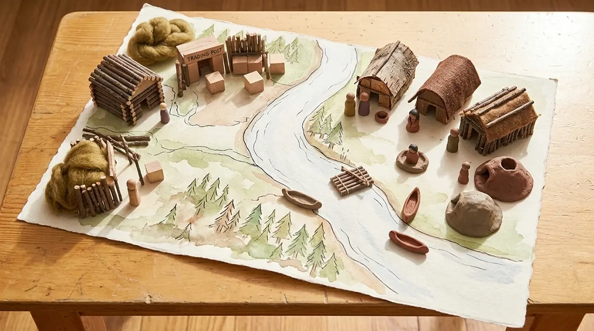 Grade 2-3 Economic: Settlers — student work