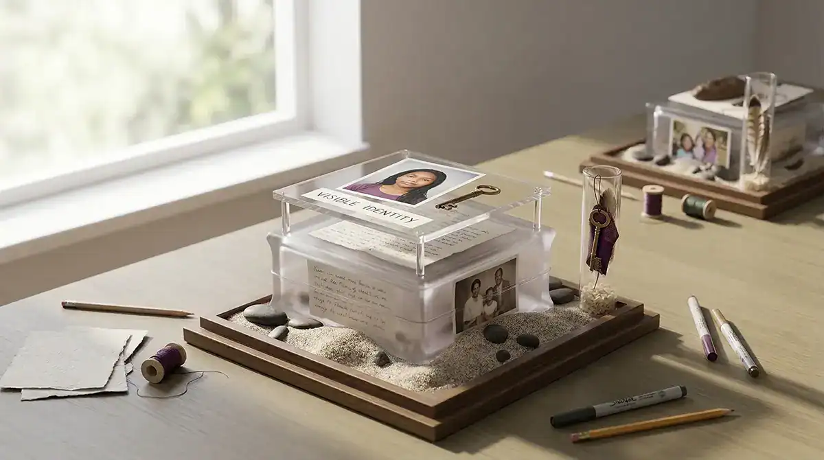 Grade 6-7 Identity: Visible vs Invisible — student work